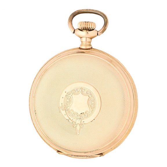 American 14 carat gold hunting cased keyless lever Circa 1898 American 14 carat gold hunting cased keyless lever Circa 1898