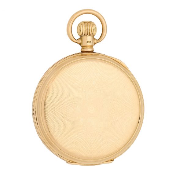 American 18 carat gold hunting cased keyless lever Circa 1919 American 18 carat gold hunting cased keyless lever Circa 1919