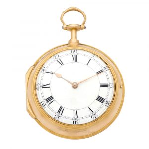 English 18 carat gold pair cased key wind pocket watch Circa 1785