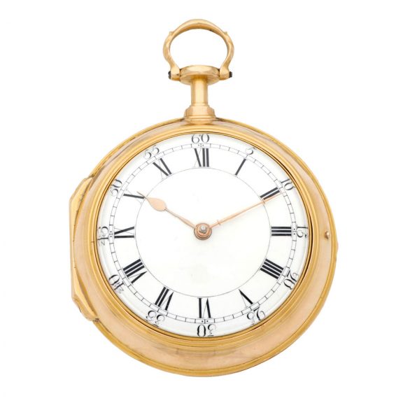 English 18 carat gold pair cased key wind pocket watch Circa 1785 English 18 carat gold pair cased key wind pocket watch Circa 1785