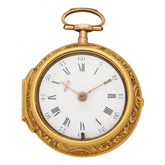 English 18 carat gold pair cased verge repoussé watch Circa 1797
