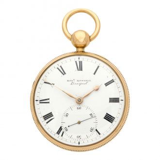 English 18K gold open faced lever pocket watch Circa 1822