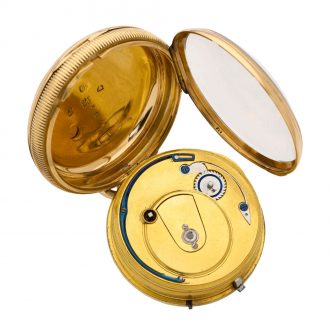 English 18K gold open faced lever pocket watch Circa 1822