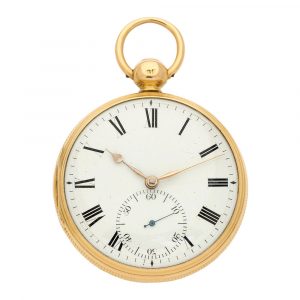 English 18 carat gold key wind cylinder pocket watch Circa 1819