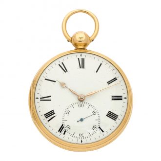 English 18 carat gold key wind cylinder pocket watch Circa 1819