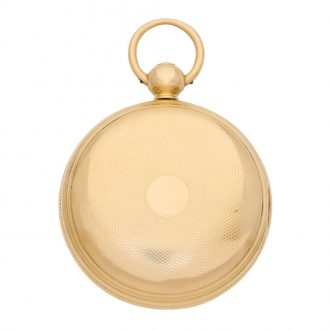 English 18 carat gold key wind cylinder pocket watch Circa 1819 English 18 carat gold key wind cylinder pocket watch Circa 1819