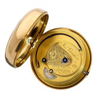 English 18 carat gold key wind duplex pocket watch Circa 1825