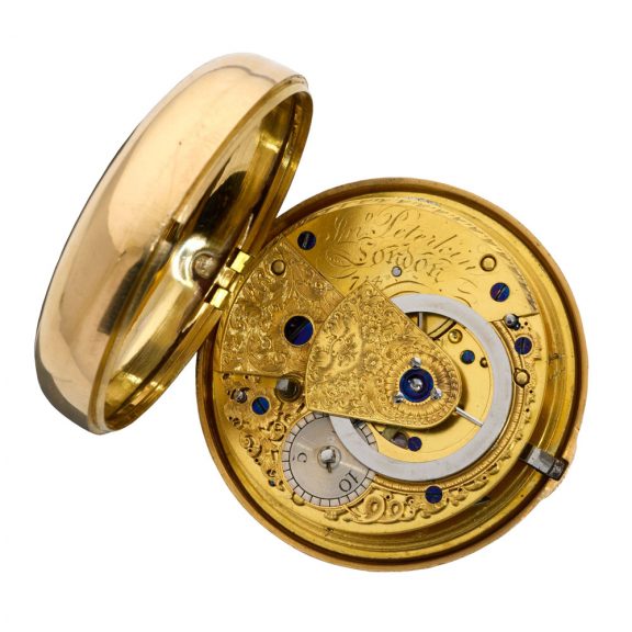 English 18 carat gold key wind duplex pocket watch Circa 1825 English 18 carat gold key wind duplex pocket watch Circa 1825