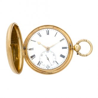 Very fine English 18 carat gold key wind duplex watch Circa 1830