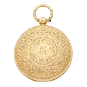Very fine English 18 carat gold key wind duplex watch Circa 1830