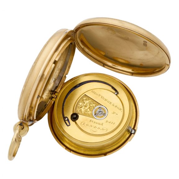 Very fine English 18 carat gold key wind duplex watch Circa 1830 Very fine English 18 carat gold key wind duplex watch Circa 1830