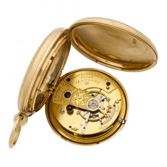 Very fine English 18 carat gold key wind duplex watch Circa 1830