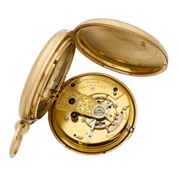 Very fine English 18 carat gold key wind duplex watch Circa 1830 Very fine English 18 carat gold key wind duplex watch Circa 1830