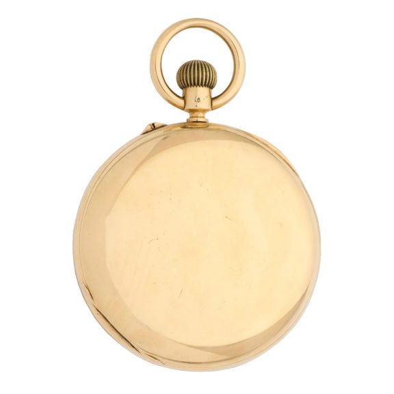 English 18 carat gold half hunting cased keyless watch Circa 1890 English 18 carat gold half hunting cased keyless watch Circa 1890