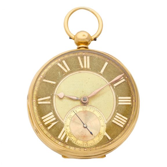 English 18K carat gold open faced lever watch Circa 1860