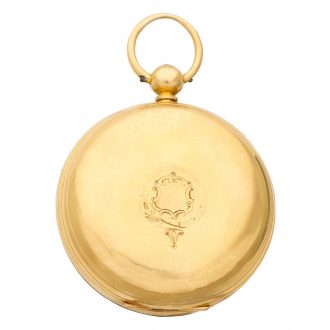 English 18K carat gold open faced lever watch Circa 1860