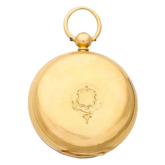 English 18K carat gold open faced lever watch Circa 1860 English 18K carat gold open faced lever watch Circa 1860