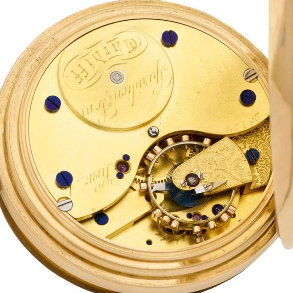 English 18K gold Kew A certified chronograph watch Circa 1895 English 18K gold Kew A certified chronograph watch Circa 1895