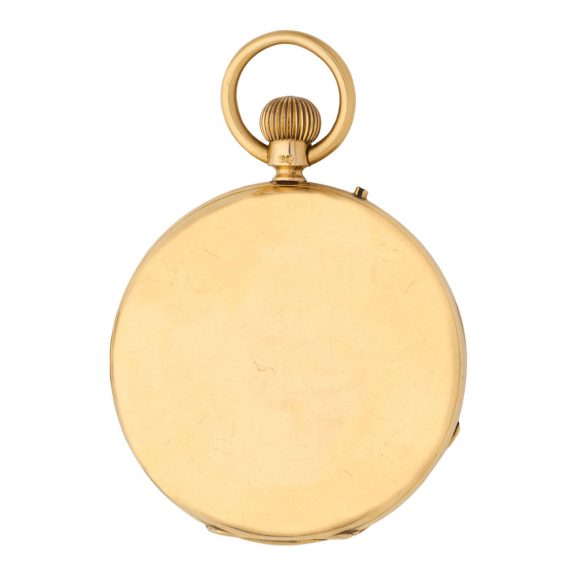 English 18K gold hunting cased keyless watch Circa 1896 English 18K gold hunting cased keyless watch Circa 1896