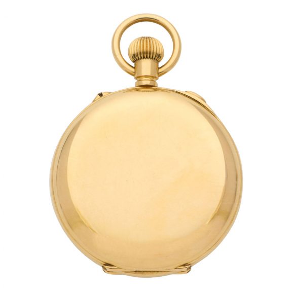 Swiss 18 carat gold split second chronograph watch Circa 1908 Swiss 18 carat gold split second chronograph watch Circa 1908