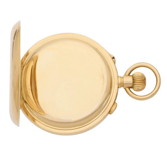 Swiss 18 carat gold split second chronograph watch Circa 1908 Swiss 18 carat gold split second chronograph watch Circa 1908