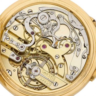 Swiss 18 carat gold split second chronograph watch Circa 1908 Swiss 18 carat gold split second chronograph watch Circa 1908