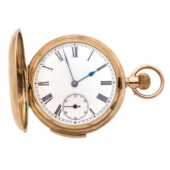 Swiss gold hunting cased repeating lever watch Circa 1910