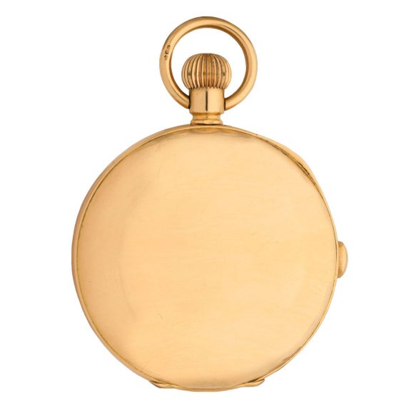 Swiss 18K gold hunting cased lever chronograph Circa 1912 Swiss 18K gold hunting cased lever chronograph Circa 1912