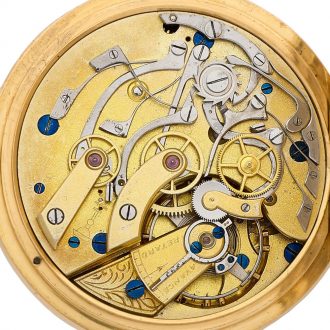 Swiss 18K gold hunting cased lever chronograph Circa 1912