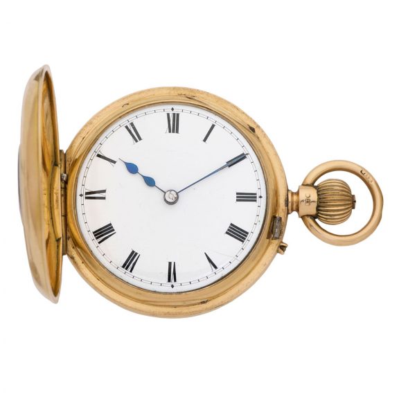 Scottish gold half hunting cased lever pocket watch Circa 1897 Scottish gold half hunting cased lever pocket watch Circa 1897