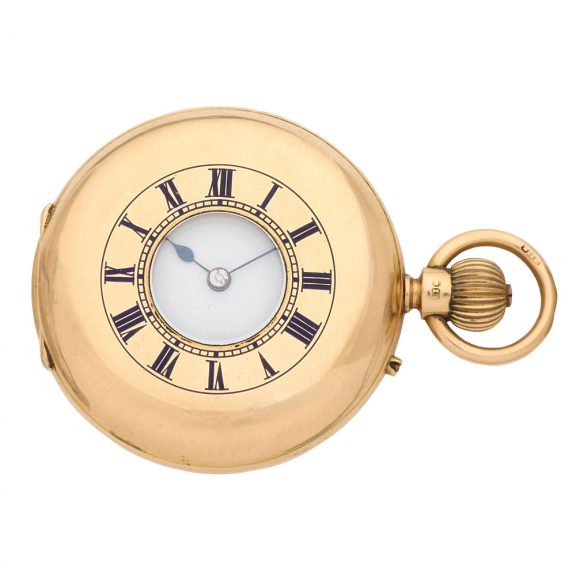 Scottish gold half hunting cased lever pocket watch Circa 1897 Scottish gold half hunting cased lever pocket watch Circa 1897