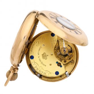 Scottish gold half hunting cased lever pocket watch Circa 1897 Scottish gold half hunting cased lever pocket watch Circa 1897
