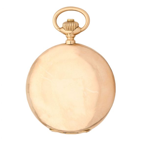 Swiss 14K gold hunting cased keyless pocket watch Circa 1900 Swiss 14K gold hunting cased keyless pocket watch Circa 1900
