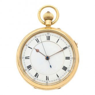 English gold lever watch with stoppable seconds Circa 1914