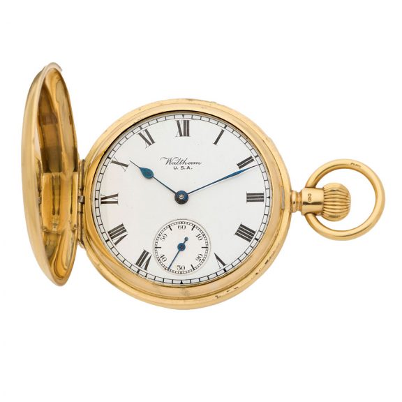 American 18 carat gold hunting cased keyless watch Circa 1921 American 18 carat gold hunting cased keyless watch Circa 1921