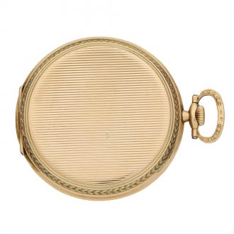 Swiss 14 carat gold open faced keyless lever watch Circa 1925