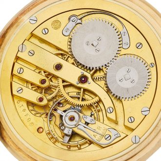 Swiss 14 carat gold open faced keyless lever watch Circa 1925