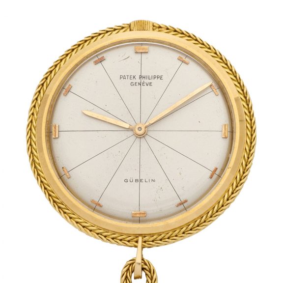 Rare Swiss 18 carat gold open faced keyless watch Circa 1955