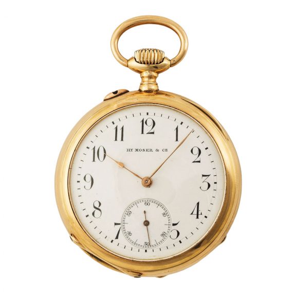 Fine Swiss 14K gold open faced keyless lever watch Circa 1910 Fine Swiss 14K gold open faced keyless lever watch Circa 1910
