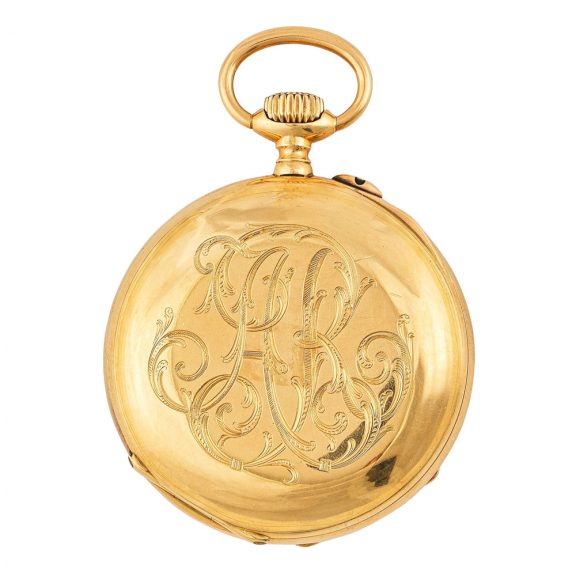 Fine Swiss 14K gold open faced keyless lever watch Circa 1910 Fine Swiss 14K gold open faced keyless lever watch Circa 1910