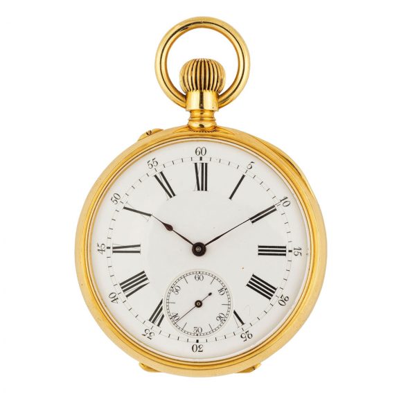 Swiss 18K gold, enamel and diamond set keyless lever Circa 1860 Swiss 18K gold, enamel and diamond set keyless lever Circa 1860