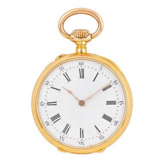 Fine French 18 carat gold keyless cylinder ladies' watch Circa 1880 Fine French 18 carat gold keyless cylinder ladies' watch Circa 1880