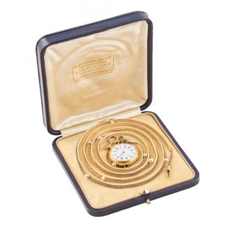 Fine French 18 carat gold keyless cylinder ladies' watch Circa 1880 Fine French 18 carat gold keyless cylinder ladies' watch Circa 1880