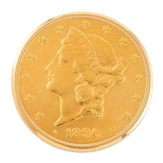 Swiss 18 carat gold U.S. twenty dollar coin watch Circa 1970