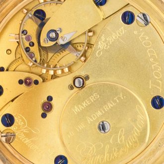 English gold open faced keyless lever pocket watch Circa 1908
