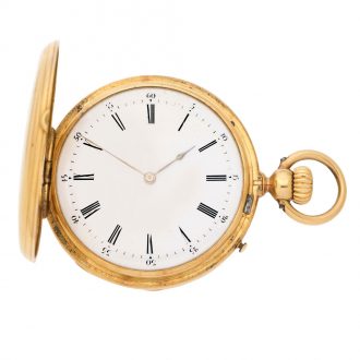 French 18 carat gold half hunting cased ladies' watch Circa 1900 French 18 carat gold half hunting cased ladies' watch Circa 1900