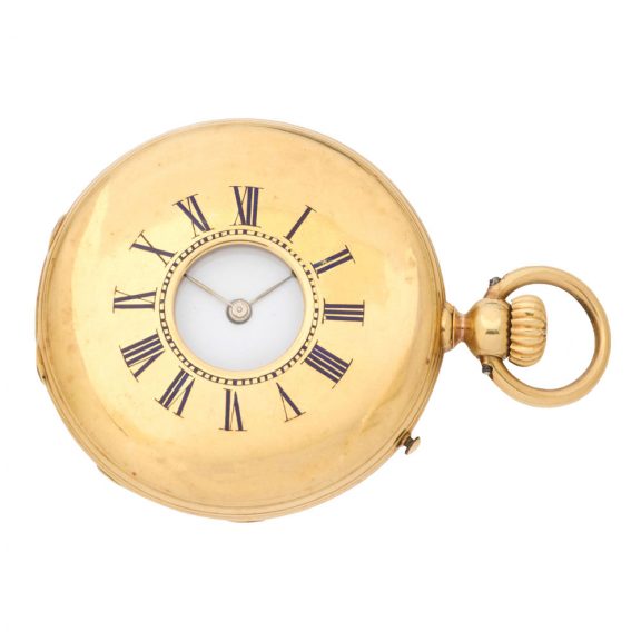 French 18 carat gold half hunting cased ladies' watch Circa 1900 French 18 carat gold half hunting cased ladies' watch Circa 1900