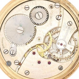 Swiss 9 carat gold open faced keyless wind watch Circa 1941 Swiss 9 carat gold open faced keyless wind watch Circa 1941