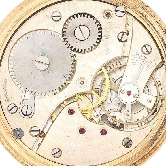 Swiss 9 carat gold open faced keyless wind watch Circa 1941 Swiss 9 carat gold open faced keyless wind watch Circa 1941