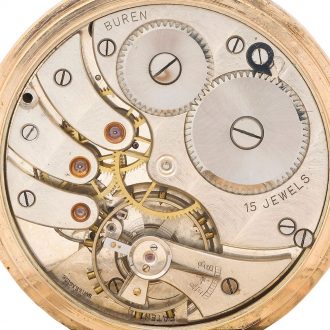 Swiss 9K gold hunting cased keyless lever watch Circa 1924